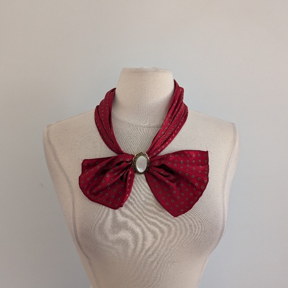 Vintage West Germany Scarf Clip Slide Gold Tone Faux Pearl Oval Scarf Ring - Picture 5 of 5